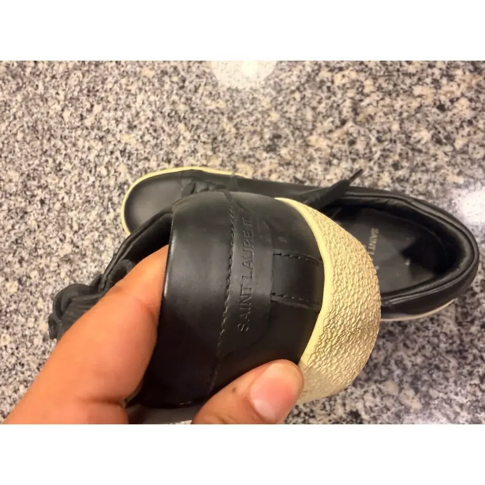 Saint Laurent Court Classic SL/06 Black Leather Sneakers Size 36
